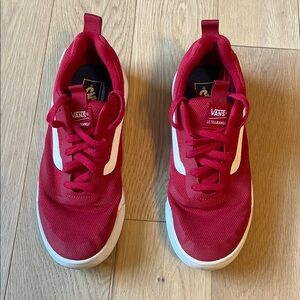 Vans Red and White Ultrarange Tennis Shoes